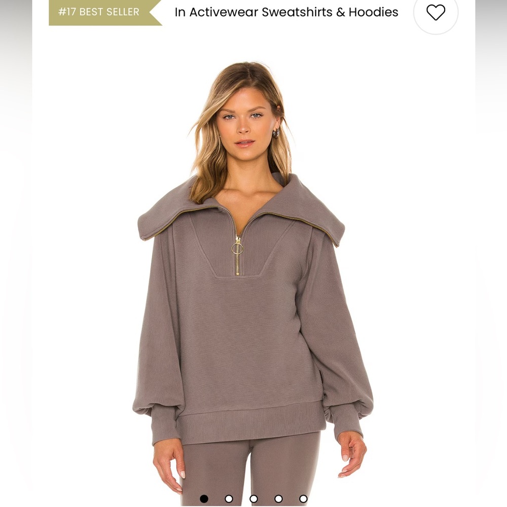 Varley Vine Half-Zip Gray Zip-Up Sweater Athleisure